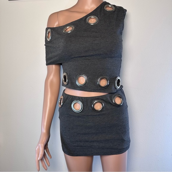jaded london asymmetric eyelet dress Zarco Asymmetric Mini Dress With Eyelets | Jaded London